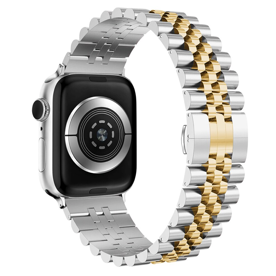 Jubiläumsarmband für die Apple Watch aus Stahl – Silbergold