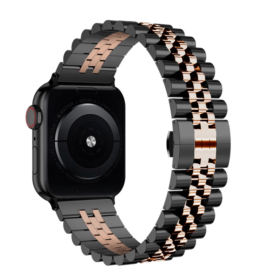 Apple Watch stalen jubilee band - zwart rosé