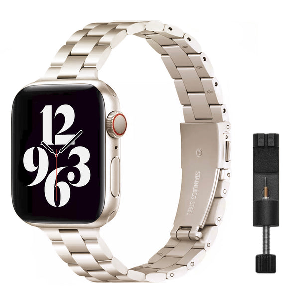 Apple Watch stalen schakelband slim - starlight