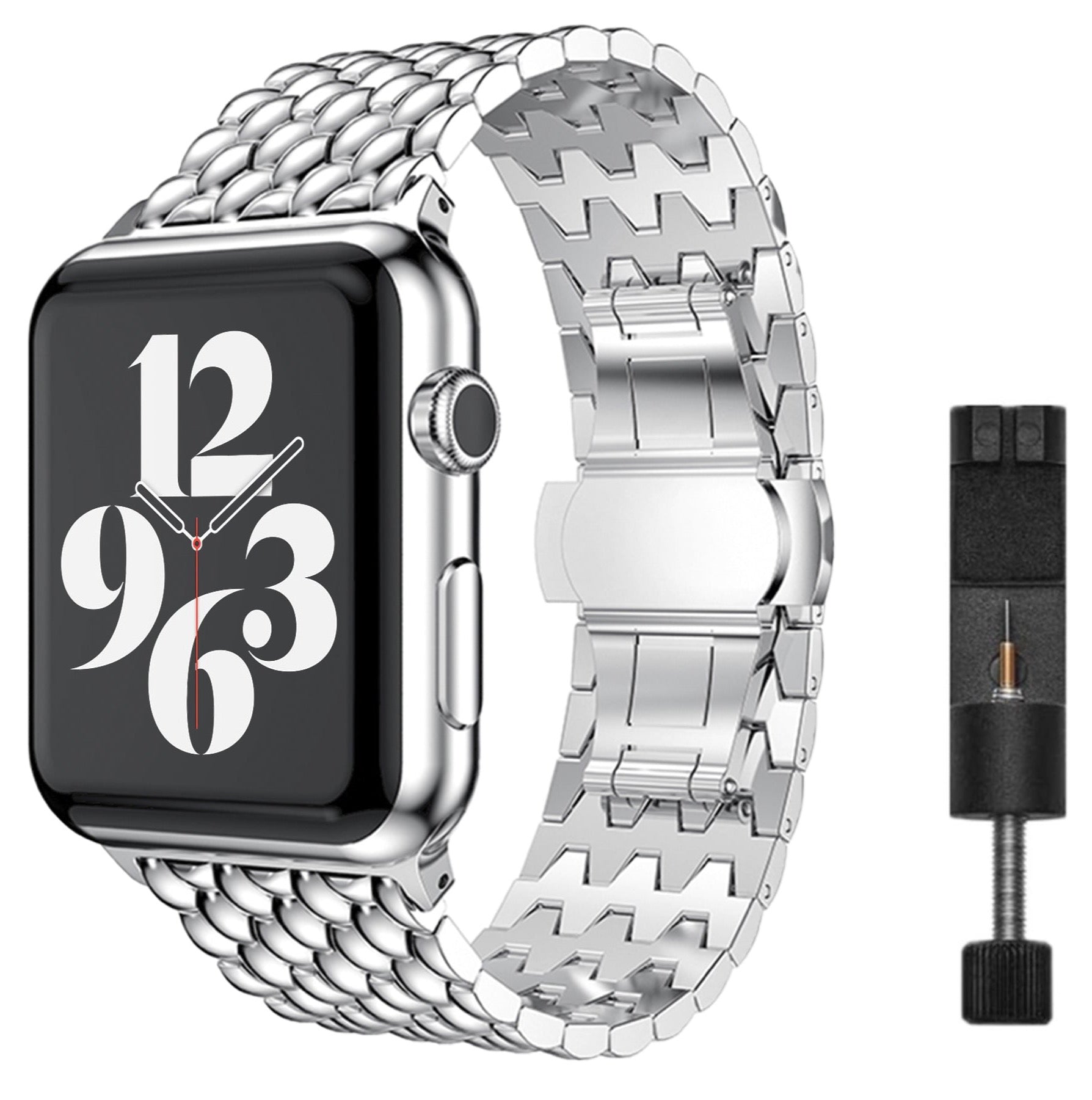 Apple Watch steel dragon strap - silver