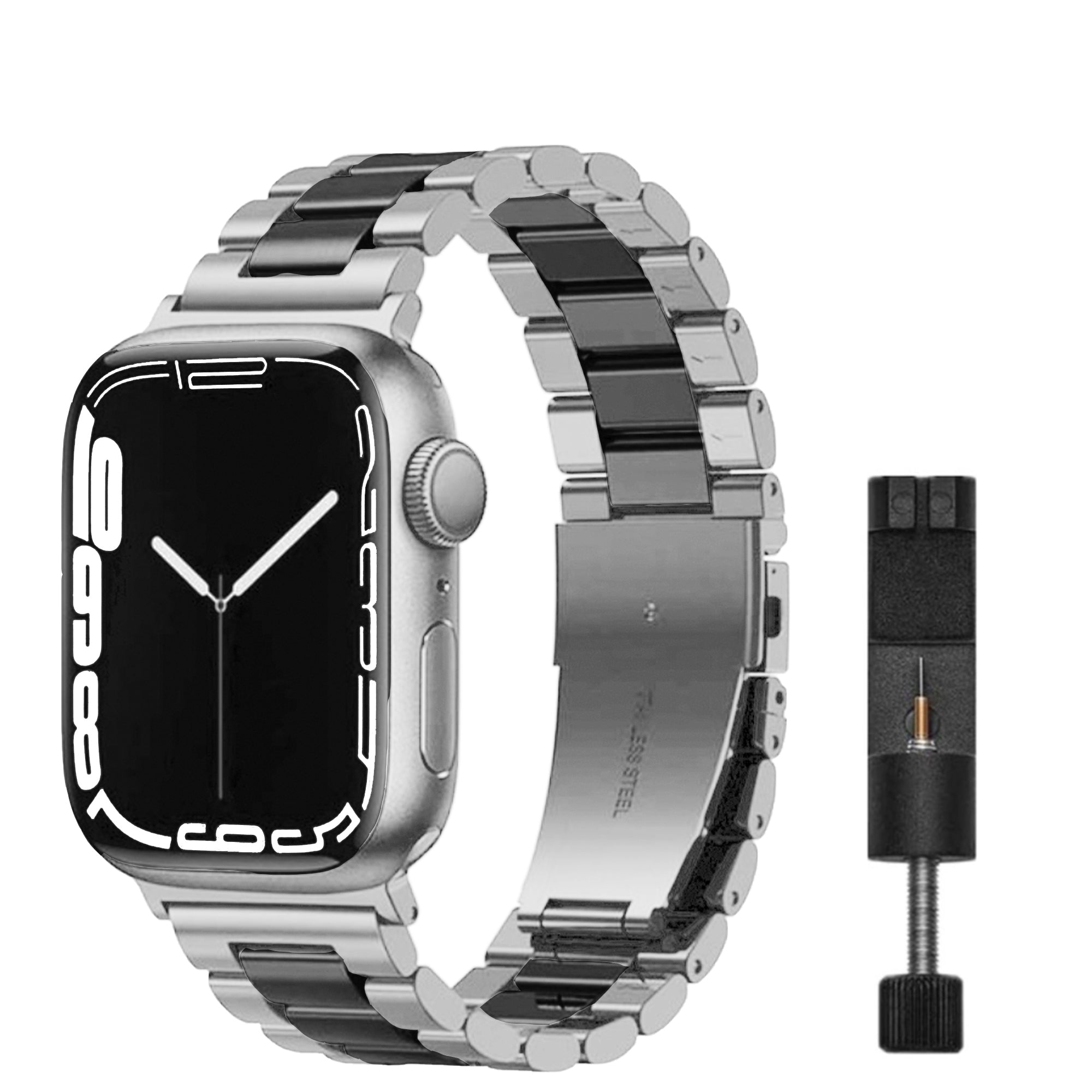 Apple Watch steel link strap - silver black