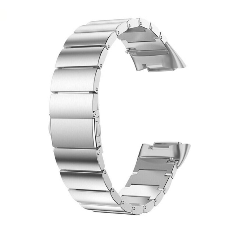 Fitbit charge 5/6 stalen schakelband - zilver