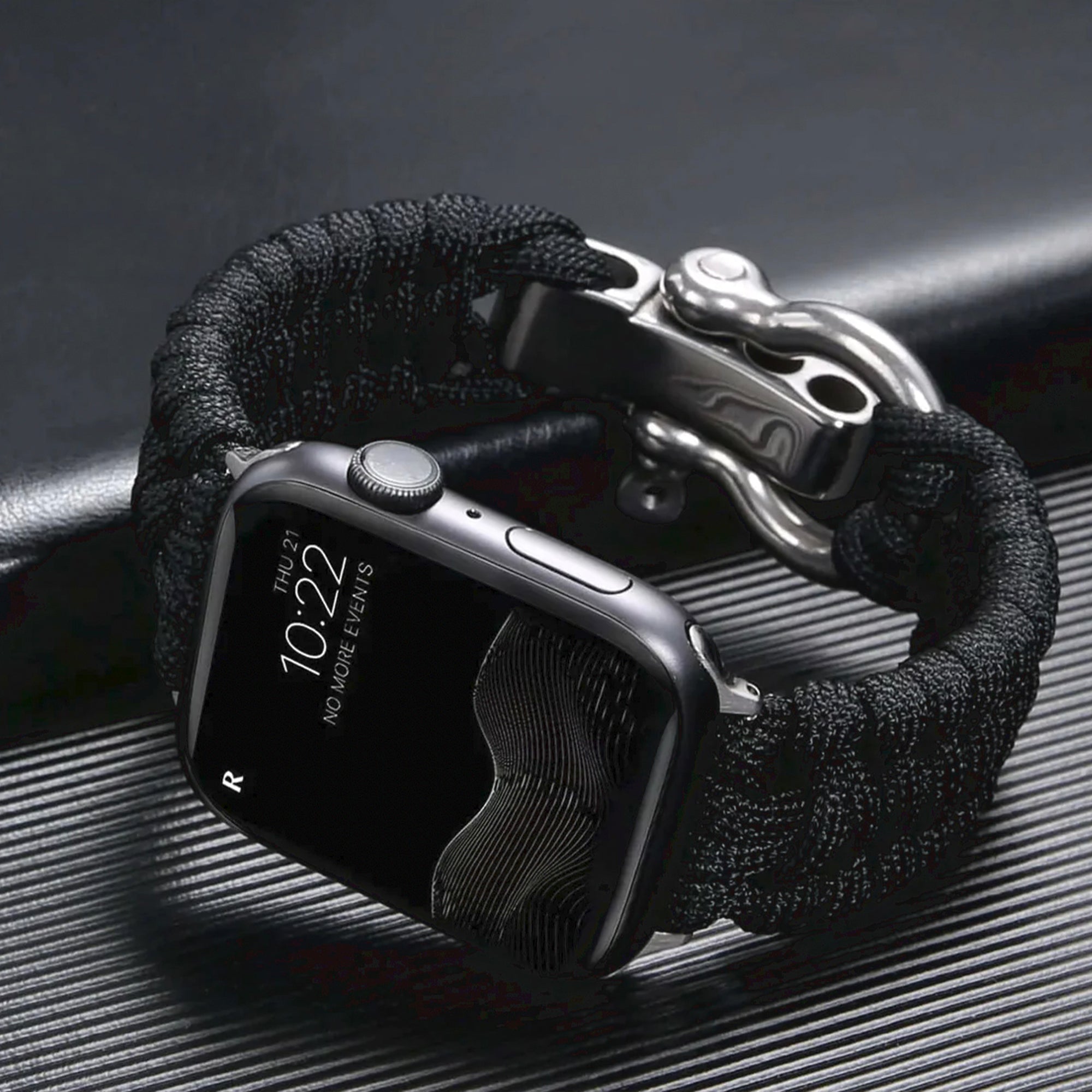 Apple Watch survival rope band - zwart