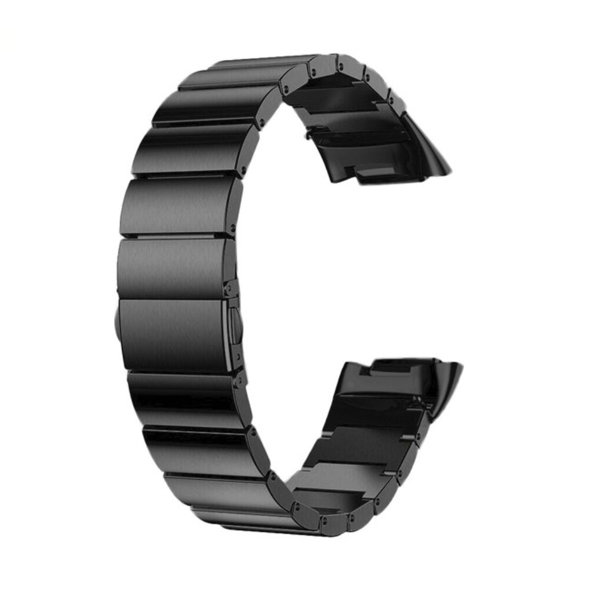 Fitbit charge 5/6 steel link strap - black