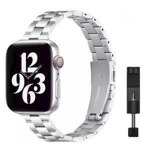 Apple Watch stalen schakelband slim - zwart