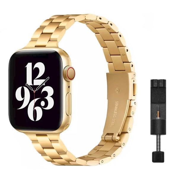 Apple Watch stalen schakelband slim - goud
