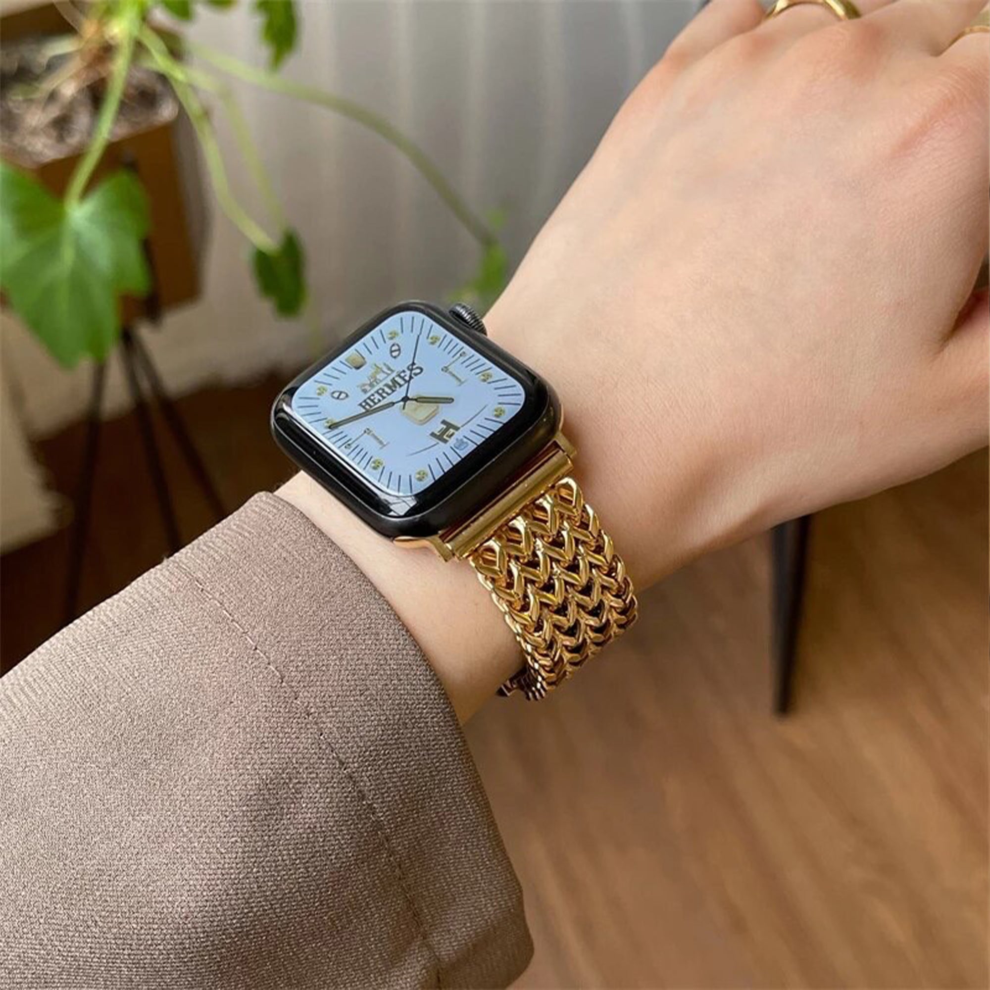 Apple Watch Fischgrätenarmband – Gold