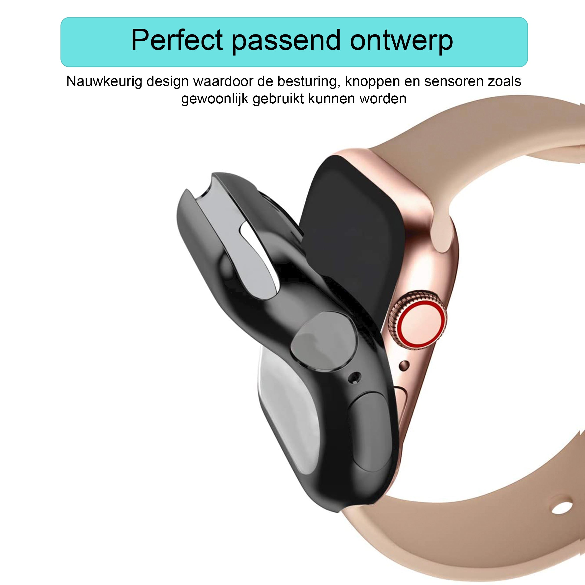 Apple Watch siliconen hoesje - zwart