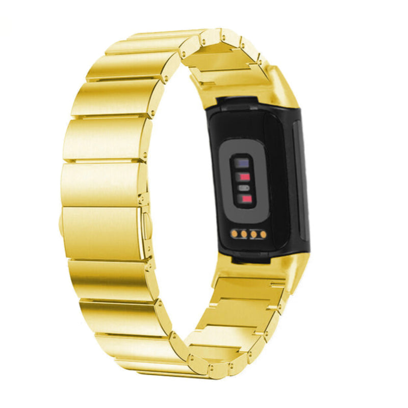 Fitbit charge 5/6 stalen schakelband - goud