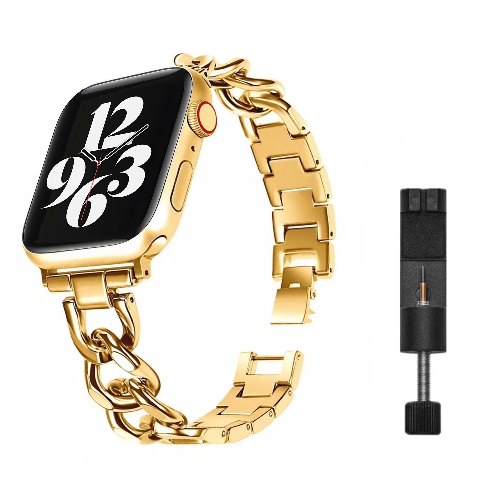 Apple Watch ketting schakel bandje - Goud