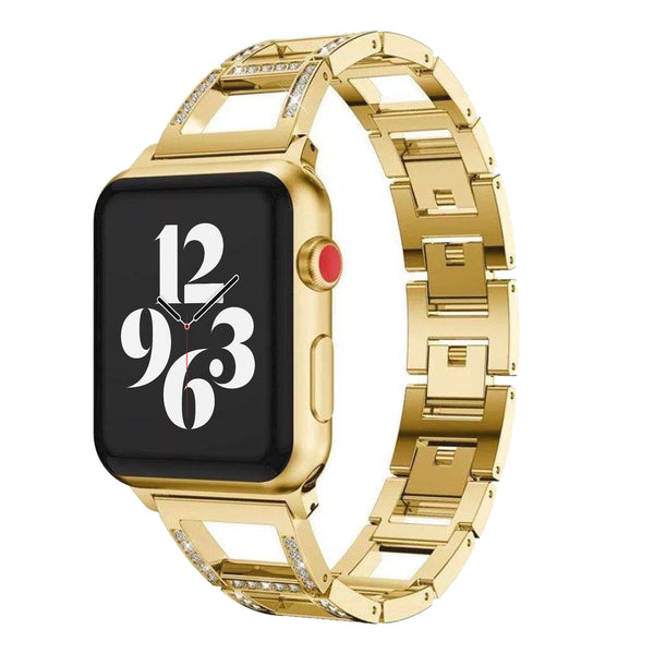 Apple Watch diamond open schakel bandje - goud