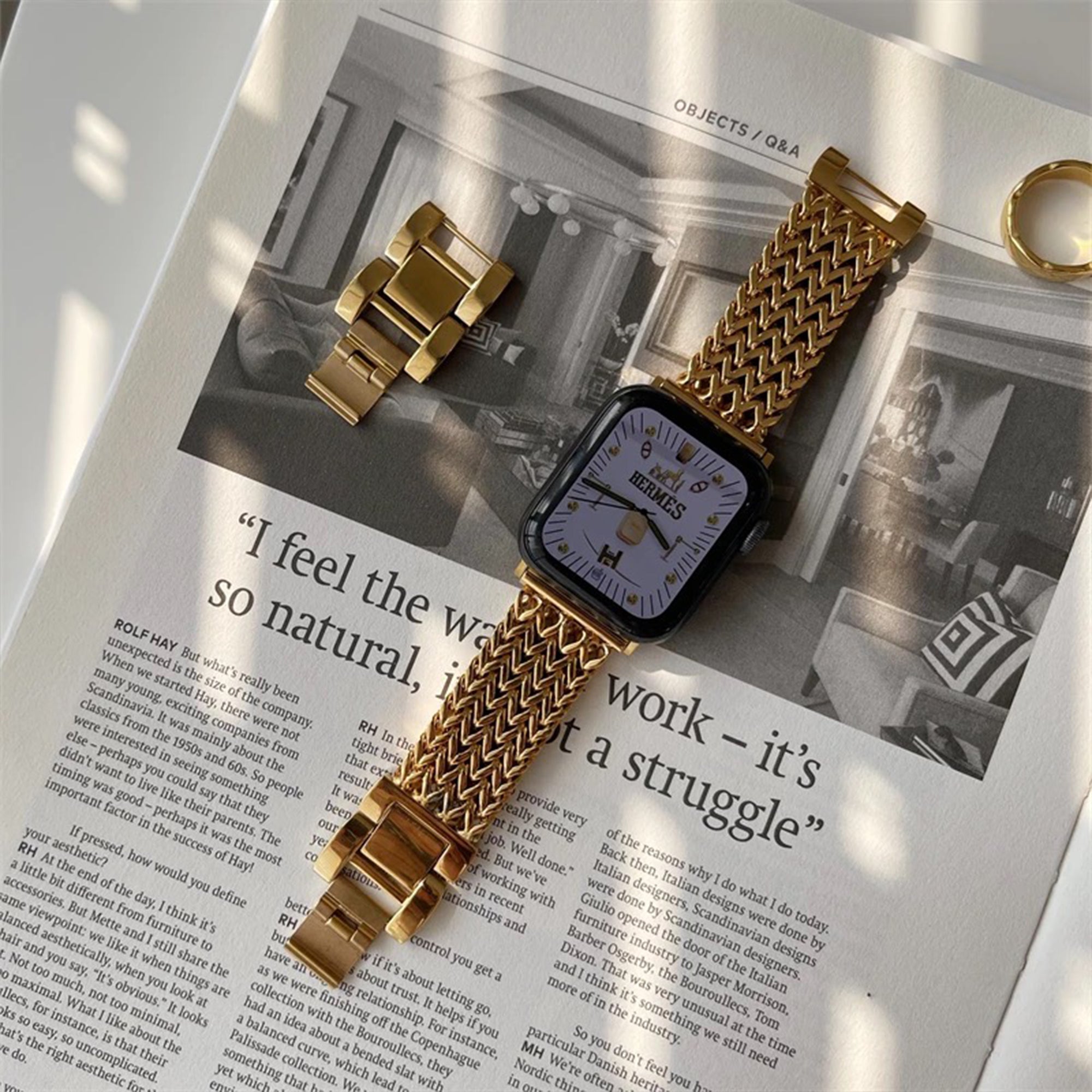 Apple Watch herringbone strap - gold