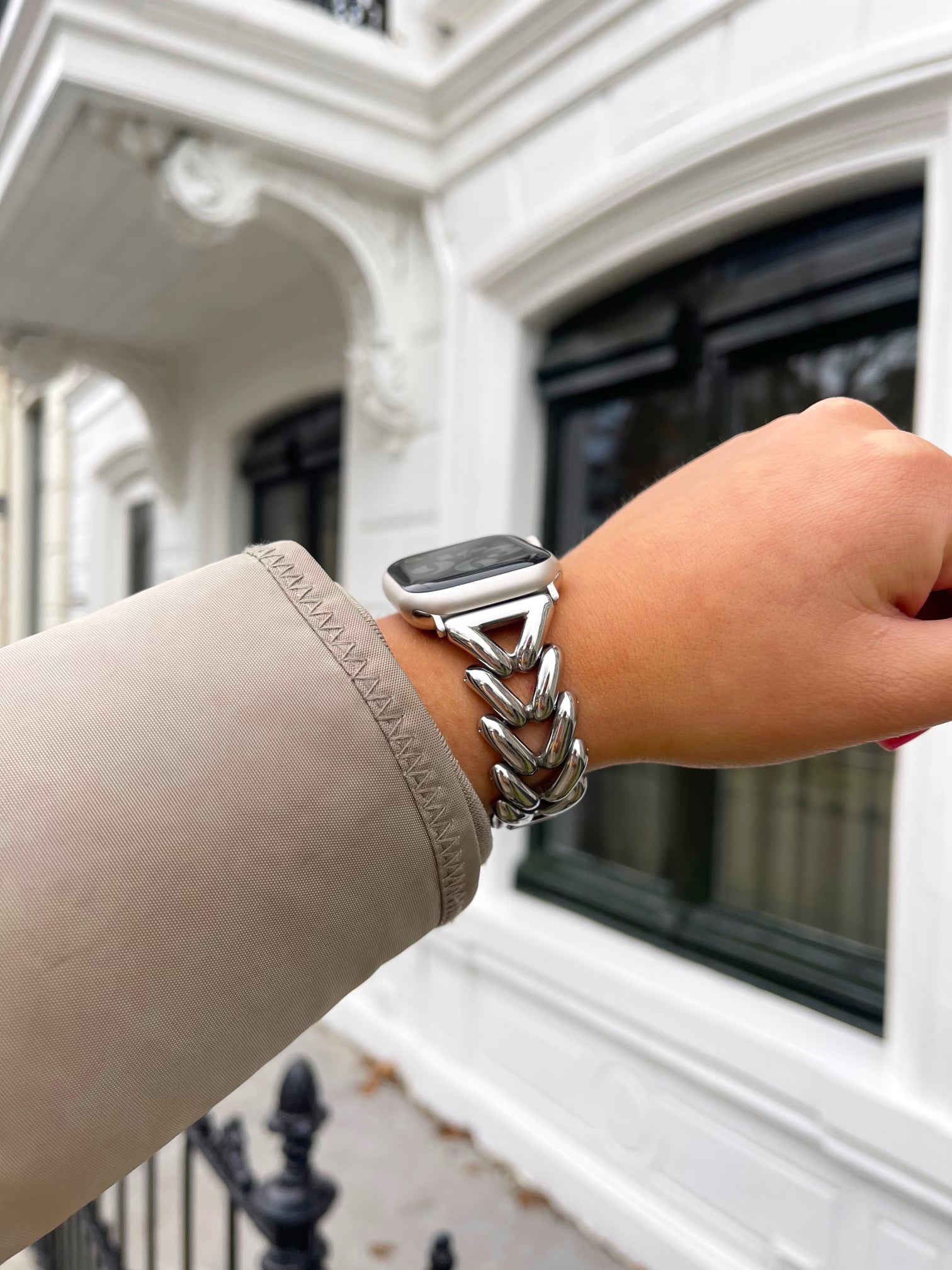 Apple Watch V-Armband – Silber