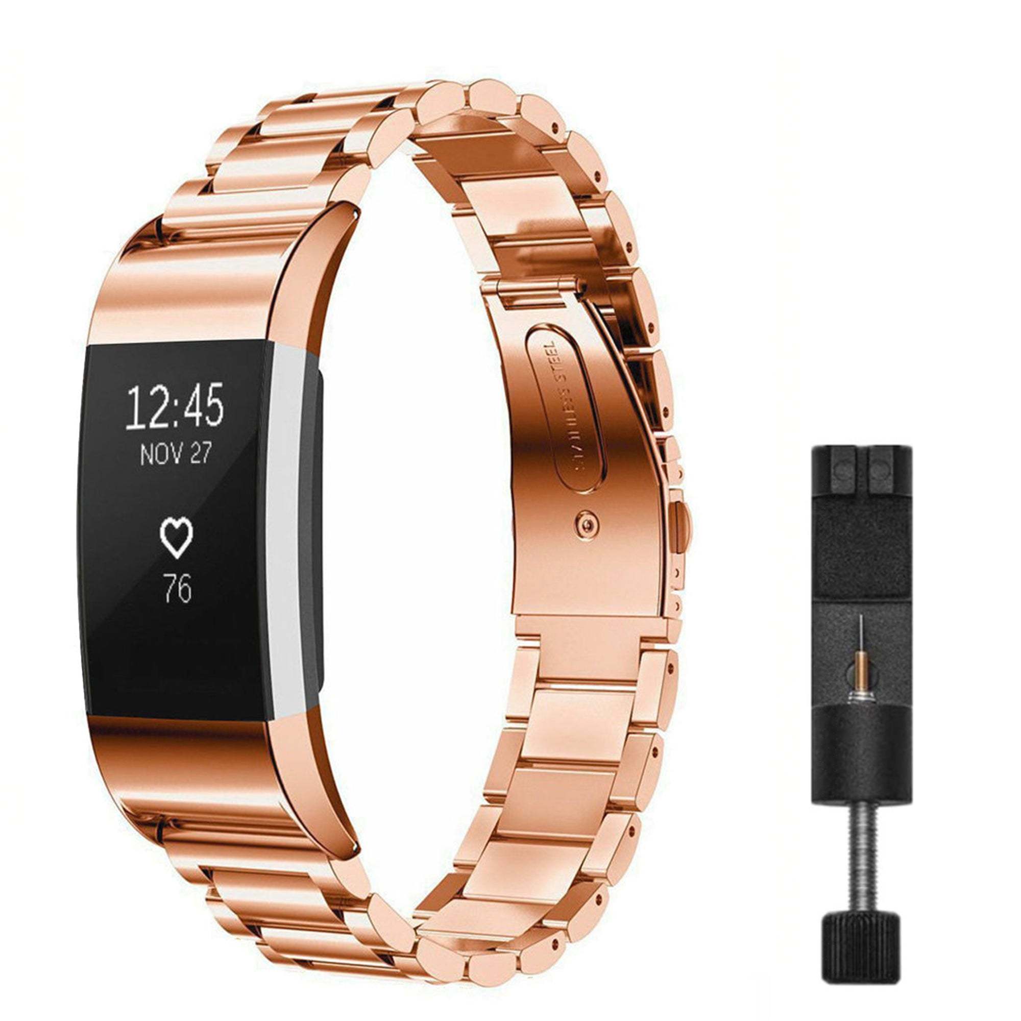 Fitbit Charge 2-Link-Armband – Rose