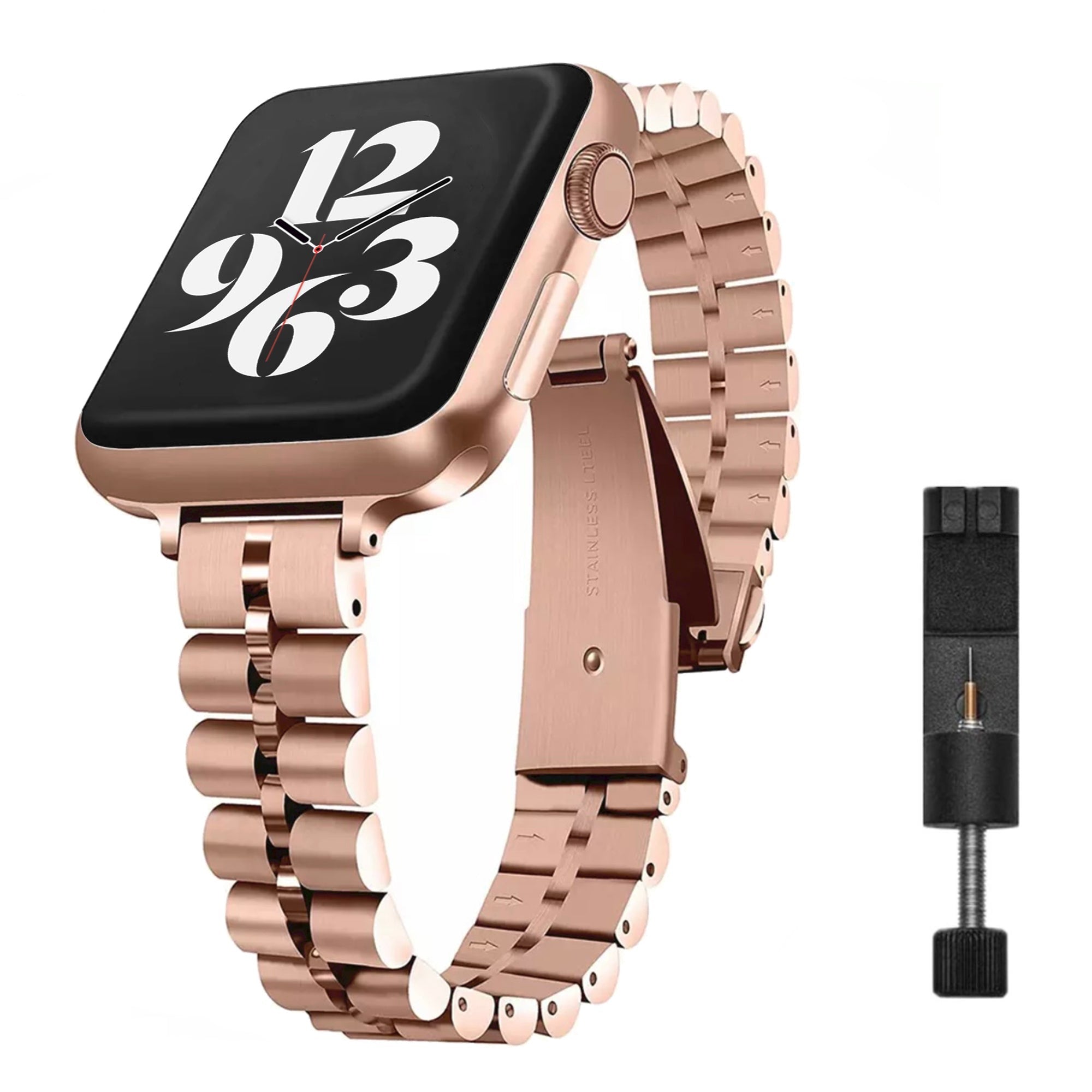 Apple Watch Stahl-Jubiläumsarmband schlank – Rosé 