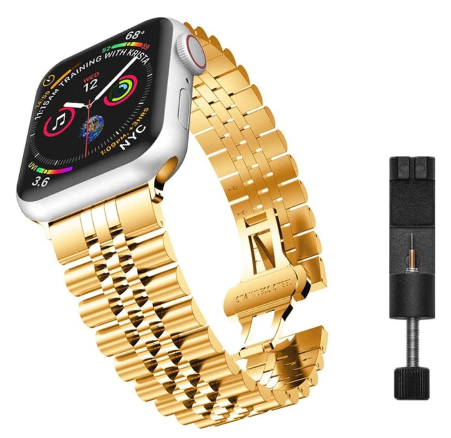 Jubiläumsarmband für die Apple Watch aus Stahl – Gold