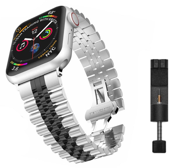 Apple Watch stalen jubilee band - zilver zwart