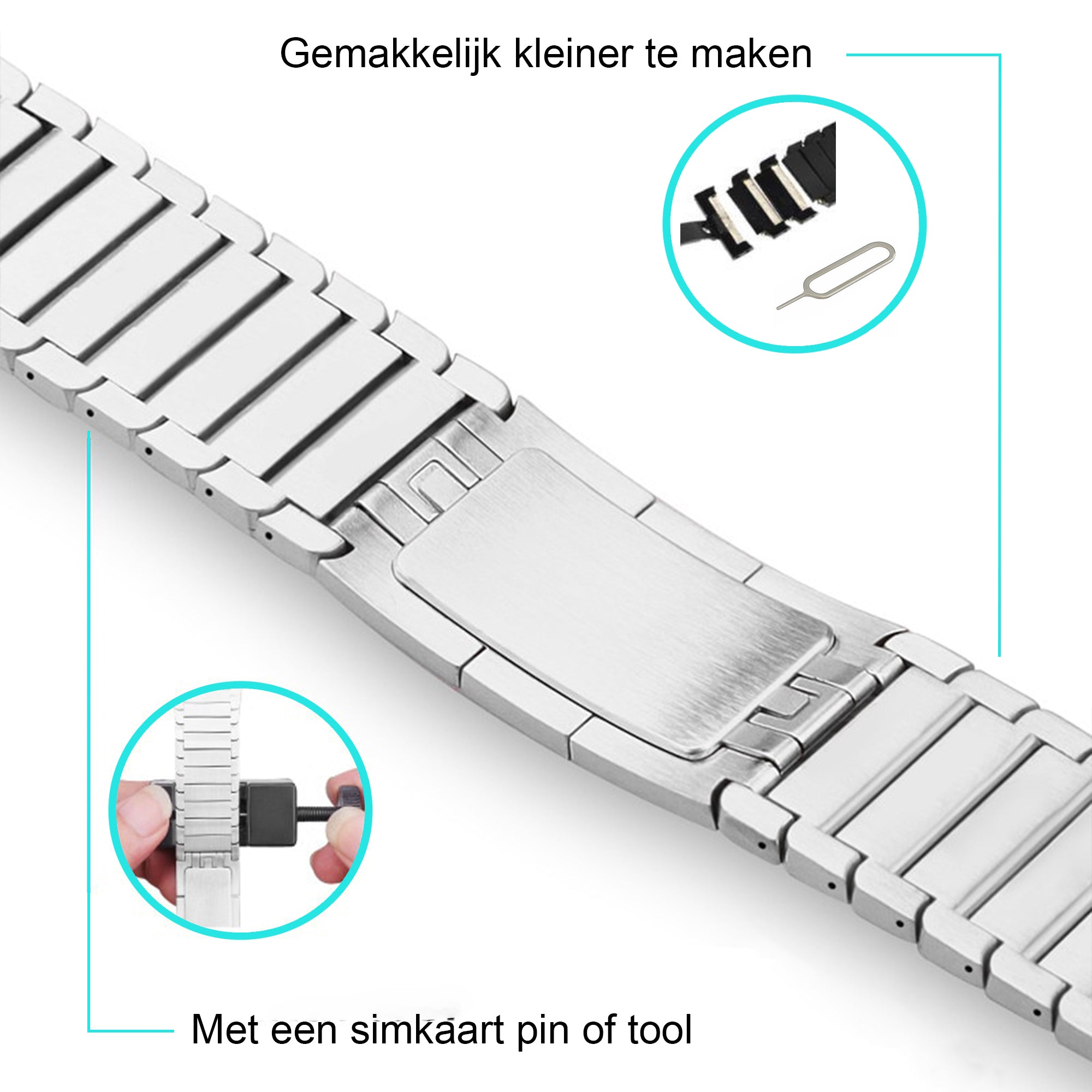 Apple Watch Stahlgliederarmband – Silber