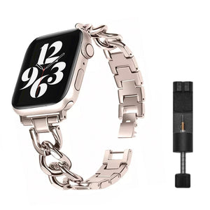 Apple Watch ketting schakel bandje - zilver