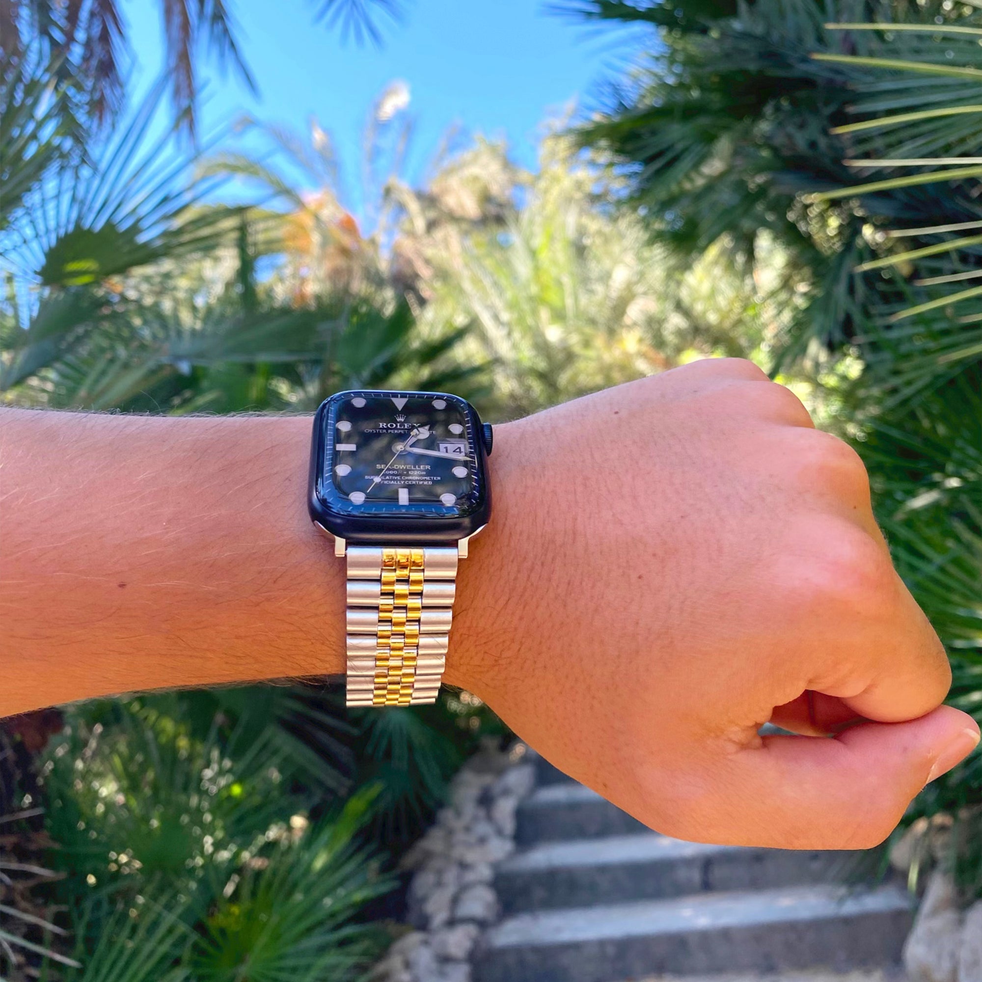 Apple Watch steel jubilee band silver gold - Main Image