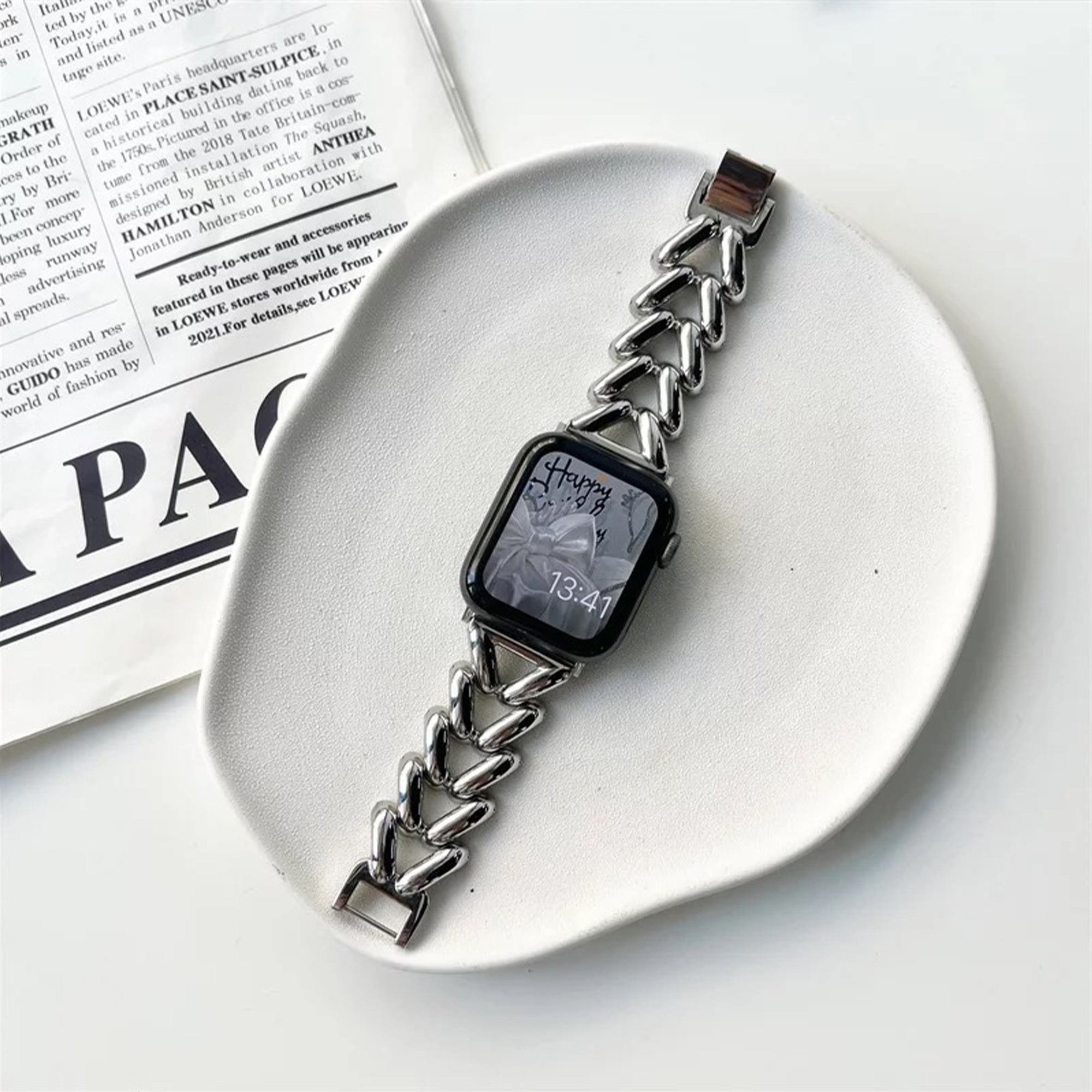 Apple Watch V-Armband – Silber
