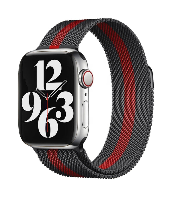 Apple Watch milanese band - zwart rood