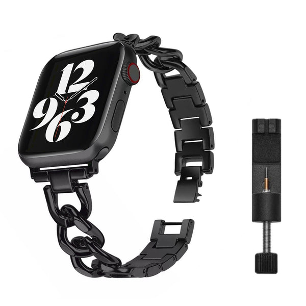 Apple Watch ketting schakel bandje - zwart