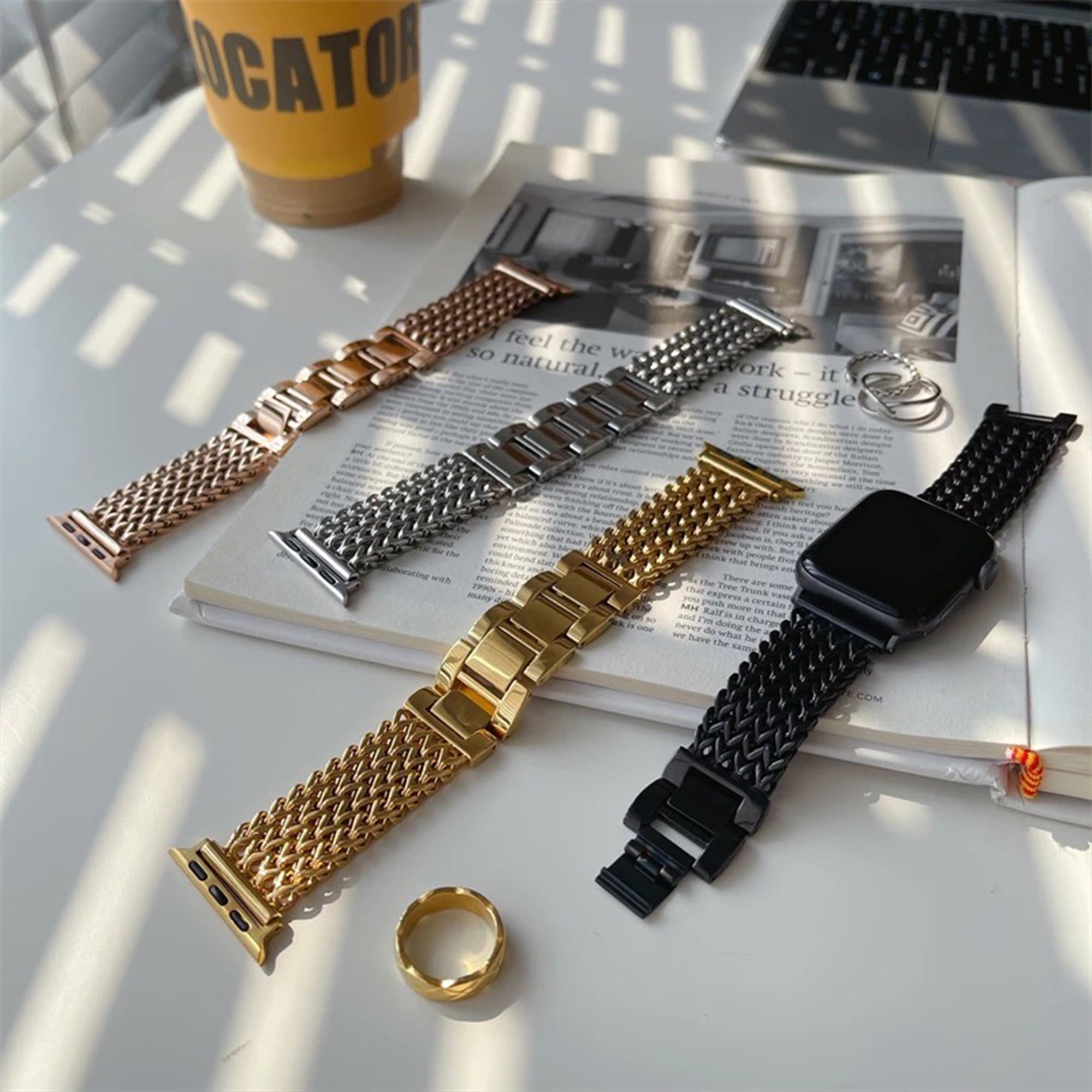 Apple Watch herringbone strap - gold